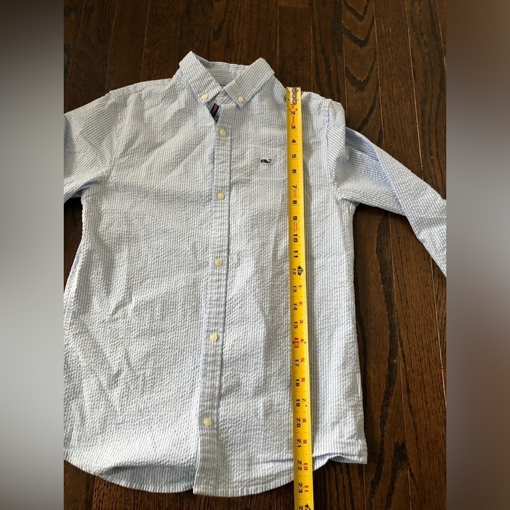 Vineyard Vines Boys S (8-10) Pastel Blue/White Striped Button-Down - EUC! - Picture 8 of 10